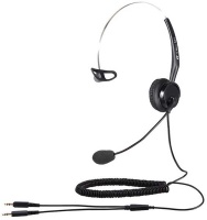 Calltel - T400 Mono-Ear Noise-Cancelling Headset Dual 3.5mm - Black Photo