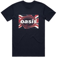 Oasis - Union Jack Original Unisex T-Shirt â€“ Navy Photo
