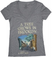 Tree Grows In Brooklyn Ladies T-Shirt - Heather Gray Photo