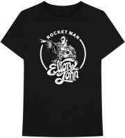 Elton John - Rocketman Circle Unisex T-Shirt - Black Photo