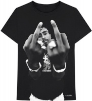 Tupac - Middle Finger Unisex T-Shirt - Black Photo