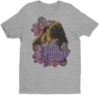 Janis Joplin - Vintage Style T-Shirt - Heather Gray Photo