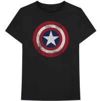 Marvel - Captain America Distress Shield Unisex T-Shirt - Black Photo