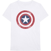 Marvel - Captain America Distress Shield Unisex T-Shirt - White Photo