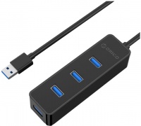 Orico - 4 Port USB 3.0 Hub - Black Photo