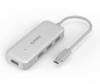 Orico - 4 Port USB 3.0 to Type-C HUB - Silver Photo