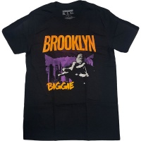 Notorious B.I.G. - Biggie Brooklyn Orange Unisex T-Shirt - Black Photo