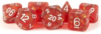 Metallic Dice Games - Set of 7 Polyhedral Dice - Icy Opal Red & Silver Photo