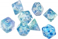 Sirius Dice - Set of 7 Polyhedral Dice - Emerald Waters & Silver Photo
