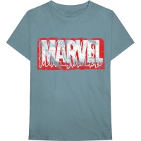 Marvel - Distressed Dripping Logo Unisex T-Shirt – Light Blue Photo