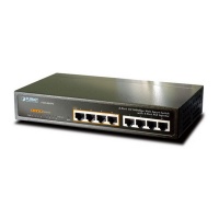 Planet 10" 8-Port 10/100 Ethernet Web/Smart Switch with 4-Port 802.3af PoE Injector Photo