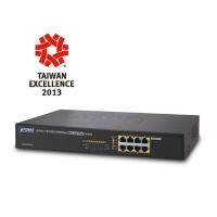 Planet 13" 8-Port 10/100/1000 Gigabit Ethernet Switch with 8-Port 802.3at POE Photo