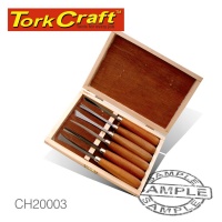 Tork Craft Chisel Set Wood Carving 6 Piece Wooden Box Photo