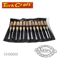 Tork Craft Chisel Set Wood Carving 12piece In Leather Pouch Photo