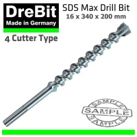 DREBIT SDS Max Drill Bit 340 X 200 X 16mm 4 - Cutter Type Photo