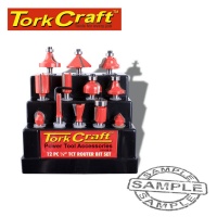 Tork Craft Router Bit Set 12 pieces Plastic Box 1/4 Shank Photo