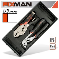 FIXMAN Tray 2 Piece Plier Set Groove Joint Pliers 10" And Lock Grip Pl Photo