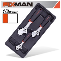 FIXMAN Tray 3 Piece Adjustable Wrench 6"8"10" Photo