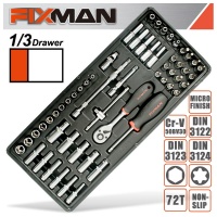 FIXMAN Tray 56 Piece 1/4" Drive Sockets And Accessories Photo