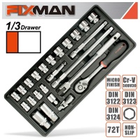 FIXMAN Tray 24 Piece 3/8" Drive Sockets And Accessories Photo