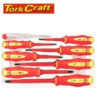 Tork Craft Screwdriver & Tester Set 8 pieces Electricians Insulated Vde Photo