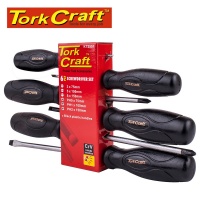 Tork Craft Screw Driver Set 6 Piece Black Handle Photo