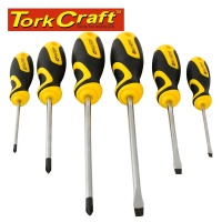 Tork Craft Screw Driver Set 6 piecese With Wall Mountable Rack S2 Pz Sl Photo