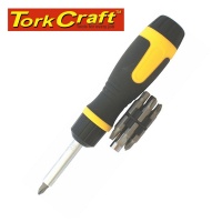 Tork Craft Ratchet Screw Driver 13" 1 With Insert Bits Photo