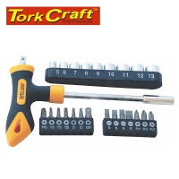 Tork Craft Screwdriver Bit & Socket Set 24 pieces T Bar Photo