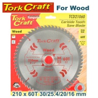 Tork Craft Blade Tct 210 X 60t 30/1/20/16 General Purpose Cross Cut Photo
