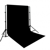 Romen Non-Woven Chromakey 3x6m Backdrop. Black. Photo