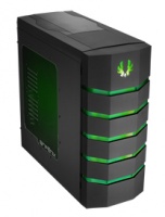 BitFenix Chassis Colossus with Windowed side panel - Black with Green LED - All Black No Power Supply Unit Photo