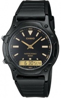 Casio Retro AW-49HE-1AVUDF Analog and Digital Watch - Black and Gold Photo