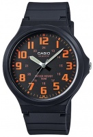 Casio Standard Collection 50m WR Analog Watch - Black and Orange Photo