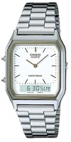 Casio Retro WR Analog and Digital Watch - Silver and White Photo