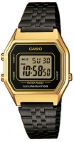 Casio Vintage Retro WR Digital Watch - Black and Gold Photo