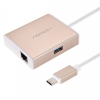 Tuff Luv Tuff-Luv USB 3.0 & USB-C to Ethernet Aluminium Box Adapter - Rose Gold Photo