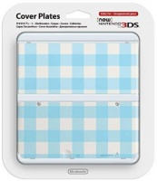 Nintendo new 3DS Cover Plates - Light Blue Check Photo