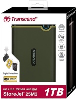Transcend - StoreJet 25M3G 1TB M3 2.5" USB 3.1 External Hard Drive - Military Green Photo