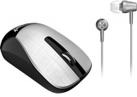 Genius Combo MH-8015 Wireless Mouse & Headset - Silver Photo