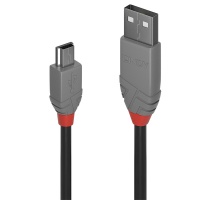 Lindy Anthra Line USB cable 0.5 m USB A - Mini-USB B Black & Grey Photo