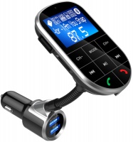Gizzu - Bluetooth Handsfree Kit with FM Transmitter LED Interface 1 x Micro SD - Blue/Black Photo