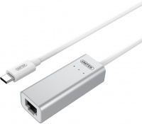 Unitek Aluminium USB 3.1 Type-C Gigabit Ethernet Converter - Silver and White Photo