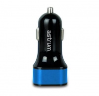 Astrum - A93034-C CC340 Car Charger 4.8A 2 USB - Black/Blue Photo