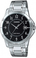 Casio Stainless Steel Analog Mens Wrist Watch - Silver and Blue Photo