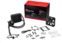 ASUS - ROG Ryuo 120 all-in-one liquid CPU cooler with color OLED Aura Sync RGB and ROG 120mm radiator fan Photo