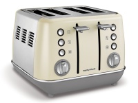 Morphy Richards Toaster 4 Slice Stainless Steel Cream 1800W Evoke Photo