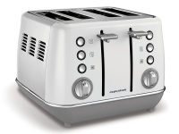Morphy Richards Toaster 4 Slice Stainless Steel White 1800W Evoke Photo