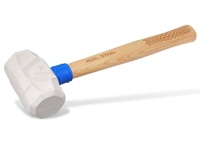 Real Steel Hammer Mallet White 450g 16oz Hick. Wood Handle Photo