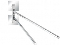 Wenko Turbo Loc Rail Towel Holder With 2 Mobile Arms Stainless Steel Photo